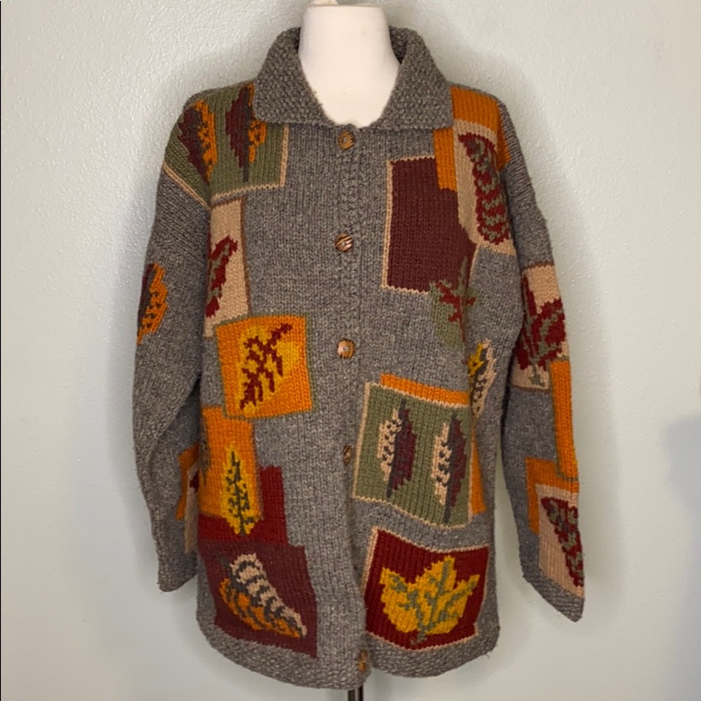 WOOLIES Button Down 100 % Wool Sweater Sz M